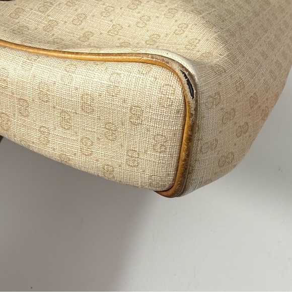 GUCCI Vintage 80’s Micro GG Supreme shoulder bag purse beige neutral - Picture 6 of 13